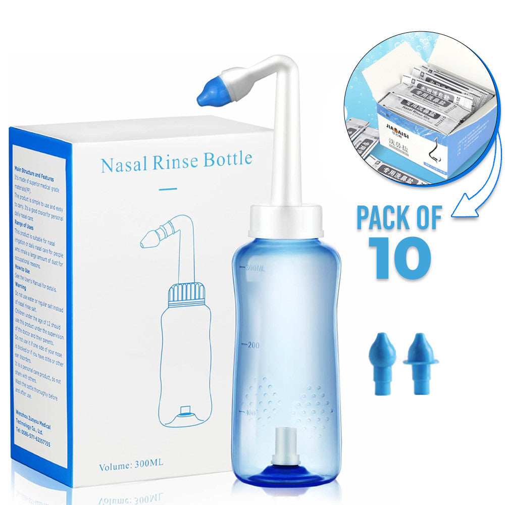 flor de amor Nose Wash System Sinus & Allergies Relief Nasal Pressure Rinse Neti pot