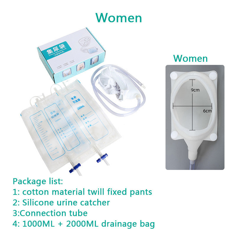 Reusable Urine Collector Silicone Adult Male Female Elderly Urinal with Urinary Bag Amazingland